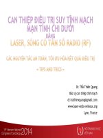 CAN THIỆP điều TRỊ SUY TĨNH MẠCH mạn TÍNH CHI dưới BẰNG LASER, SÓNG có tần số RADIO (RF)
