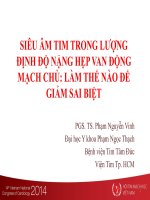SIÊU âm TIM TRONG LƯỢNG ĐỊNH độ NẶNG hẹp VAN ĐỘNG MẠCH CHỦ  làm THẾ nào để GIẢM SAI BIỆT