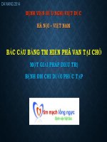 BẮC cầu BẰNG TM HIỂN PHÁ VAN tại CHỖ  một FIAIR PHÁP DDIEUF TRỊ BỆNH ĐỘNG MẠCH CHI dưới PHỨC tạp
