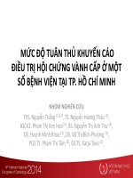 Mức độ tuân thủ khuyến cáo điều trị hội chứng vành cấp ở một số bệnh viện tại TP hồ chí minh