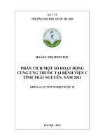 Phân tích một số hoạt động cung ứng thuốc tại bệnh viện c tỉnh thái nguyên năm 2011