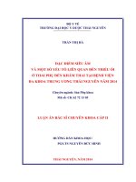 Đặc điểm siêu âm và một số yếu tố liên quan đến thiểu ối ở thai phụ đến khám thai tại bệnh viện đa khoa trung ương thái nguyên năm 2014