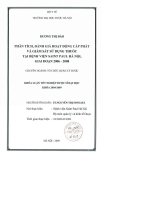 Phân tích, đánh giá họat động cấp phát và giám sát sử dụng thuốc tại bệnh viện saint paul hà nội giai đoạn 2006   2008