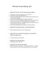 Kế hoạch lau dọn phòng  sạch