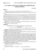 BÀI báo KHOA học   xác ĐỊNH tỷ lệ BỆNH RĂNG MIỆNG của học SINH TIỂU học THÀNH PHỐ hà nội