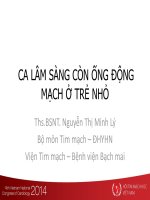 CA lâm SÀNG còn ỐNG ĐỘNG MẠCH ở TRẺ NHỎ