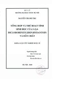 Tổng hợp và thử hoạt tính sinh học của 5   (2,4  diclorobenzyliden) hydantoin và dẫn chất