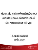 Hiệu quả điều trị bệnh nhân bị bệnh động mạch chi dưới mạn tính có tổn thương dưới gối bằng phương pháp can thiệp mạch