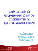 NGHIÊN cứu sự BIẾN đổi NỒNG độ TROPOINT độ NHẠU CAO ở TRẺ EM bị SUY TIM tại BỆNH VIỆN đa KHOA TỈNH BÌNH ĐỊNH