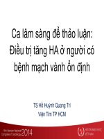 Điều trị tăng HA ở người có bệnh mạch vành ổn đinh