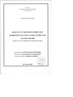 Khảo sát và nhận dạng chiến lược marketing của công ty GSK tại việt nam giai đoạn 2006  2008