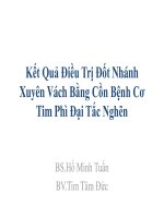 Kết quả điều trị đốt nhánh xuyên vách bằng cồn bệnh ocw tim phì đại tắc nghẽn