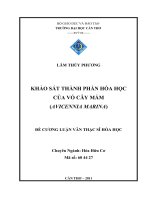 KHẢO sát THÀNH PHẦN hóa học của vỏ cây mắm (AVICENNIA MARINA)