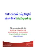 Vai trò của thuốc chống đông thế hệ mới trong bệnh lý mạch vành có gì mới năm 2014