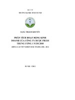 Phân tích hoạt động kinh doanh công ty dược phẩm trung ương 1 năm 2010