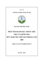 Phân tích danh mục thuốc tiêu thụ của bệnh viện hữu nghị việt   tiệp (hải phòng) năm 2009