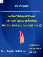 NGHIÊN cứu thay đổi huyết động, kích thước và chức năng thất trái sau phẫu thuật sa van hai lá tại BV tim hà nội
