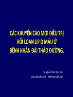 CÁC KHUYẾN cáo mới điều TRỊ  rối LOẠN LIPID máu ở BỆNH NHÂN đái THÓA ĐƯỜNG