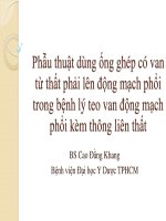 Phẫu thuật dùng ống nối nhân tạo có van từ thất phải lên động mạch phổi điều trị teo tịt van động mạch phổi bẩm sinh