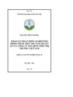 Khảo sát hoạt động marketing nhóm thuốc điều trị tăng huyết áp của công ty novartis trên thị trường việt nam