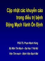 Cập nhật các khuyến cáo trong điều trị bệnh ĐỘNG MẠCH VÀNH ổn định