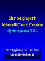 Điều trị tiêu sợi huyết trên bệnh nhân NMCT cấp cps ST chênh lên  cập nhật khuyến cáo ACC 2013