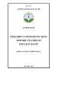 Tổng hợp và thăm dò tác dụng sinh học của một số dẫn chất isatin