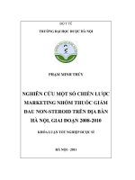 Nghiên cứu một số chiến lược marketing nhóm thuốc giảm đau non steroid trên địa bàn hà nội, giai đoạn 2008   2010