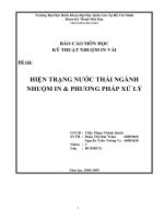 ĐỀ tài   HIỆN TRẠNG nước THẢI NGÀNH NHUỘM IN  PHƯƠNG PHÁP xử lý