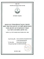 Khảo sát tình hình sử dụng thuốc điều trị tăng huyết áp trên bệnh nhân tăng huyết áp có kèm suy thận tại viện lão khoa quốc gia