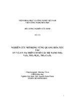 NGHIÊN cứu mở RỘNG VÙNG QUANG hóa xúc tác UV và UV vis TRÊN cơ sở các hệ NANO tio2 v2o5, tio2 mnox, tio2 cr2o3