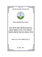 Xây dựng bộ chỉ số đánh giá hoạt động cung ứng thuốc trong bệnh viện đa khoa tỉnh