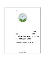 Khảo sát thực trạng thuốc điều trị thoái hóa khớp được phép lưu hành tại việt nam từ năm 2009   2011