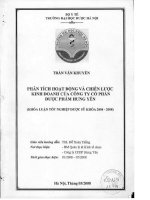 Phân tích hoạt động và chiến lược kinh doanh của công ty cổ phần dược phẩm hưng yên