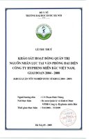 Khảo sát họat động quản trị nguồn nhân lực tại văn phòng đại diện công ty hyphens miền bắc việt nam giai đoạn 2004   2008