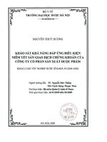 Khảo sát khả năng đáp ứng điều kiện niêm yết sàn giao dịch chứng khóan của công ty cổ phần sản xuất dược phẩm
