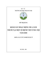 Khảo sát hoạt động mua sắm thuốc tại một số bệnh viện ở hà nội năm 2010
