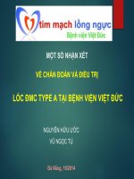 Kinh nghiệm trong chẩn đoán và điều trị lóc động mạch chủ týp a tại bênh viện VIỆT đức