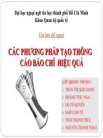 CÁC PHƯƠNG PHÁP tạo THÔNG cáo báo CHÍ HIỆU QUẢ 