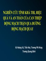 Tính khả thi, hiệu quả và an toàn của can thiệp động mạch thận qua đường động mạch quay