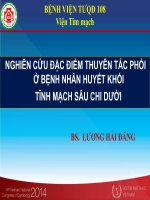 NGHIÊN cứu đặc điểm THUYÊN tắc PHỔI  ở BỆNH NHÂN HUYẾT KHỐI TĨNH MẠCH sâu CHI dưới