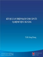 KẾT QUẢ CAN THIỆP MẠCH VÀNH cấp cứu tại BỆNH VIỆN đà NĂNG