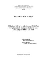 Phân tích, thiết kế và hiện thực một dataweb trợ giúp quản lý các dự án đầu tư vào khu công nghệ cao tp  hồ chí minh
