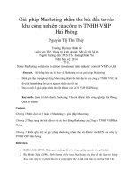 Giải pháp marketing nhằm thu hút đầu tư vào khu công nghiệp của công ty TNHH VSIP hải phòng 