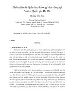 Phát triển du lịch theo hướng bền vững tại vườn quốc gia ba bể 