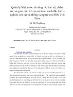 Quản lý nhà nước về công tác bảo vệ, chăm sóc và giáo dục trẻ em có hoàn cảnh đặc biệt – nghiên cứu tại hệ thống làng trẻ em SOS việt nam 