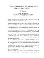 Quản lý chi ngân sách nhà nước tại huyện tân sơn, tỉnh phú thọ 