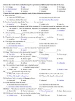 Ôn thi HKII tiếng anh lớp 12 