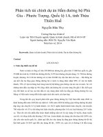 Phân tích tài chính dự án hầm đường bộ phú gia   phước tượng, quốc lộ 1a, tỉnh thừa thiên huế 