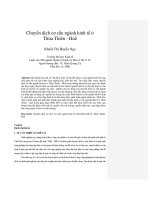 Chuyển dịch cơ cấu ngành kinh tế ở thừa thiên   huế 